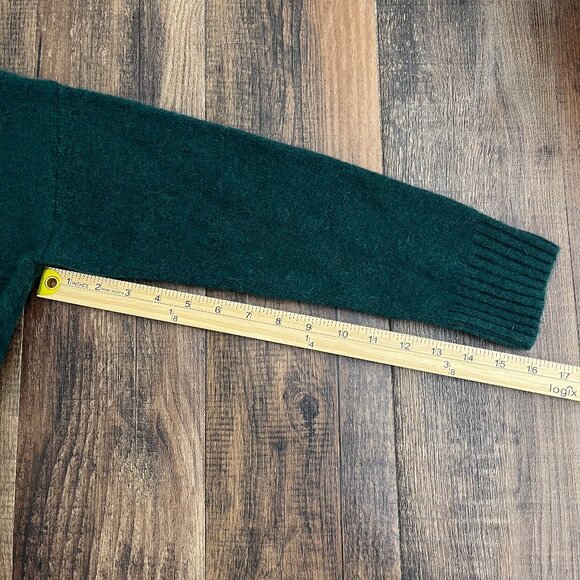 Madewell Mock Neck Sweater Crop Wool Alpaca Blend Dillon Cozy Size XS Dark Green - Picture 14 of 16